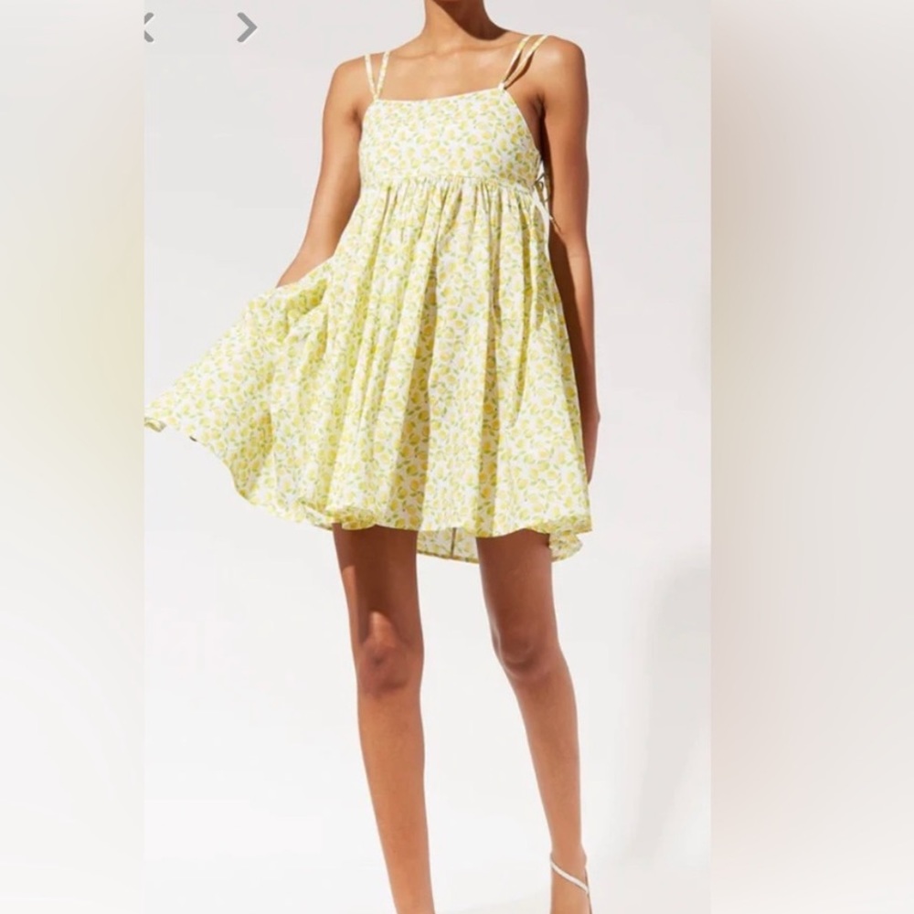 Solid & Striped The Heidi Dress Cotton Voile in Lemon Print